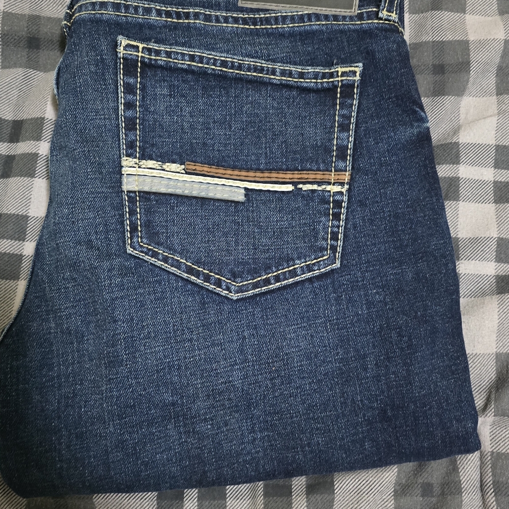 Men's Blue Jeans with Contrast Stitching